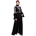 Umbrella Abaya with Digital Rose print